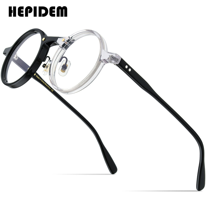 HEPIDEM Acetato Uomini Vintage Rotondo Occhiali Ottici Telaio Occhiali Occhiali Zolman