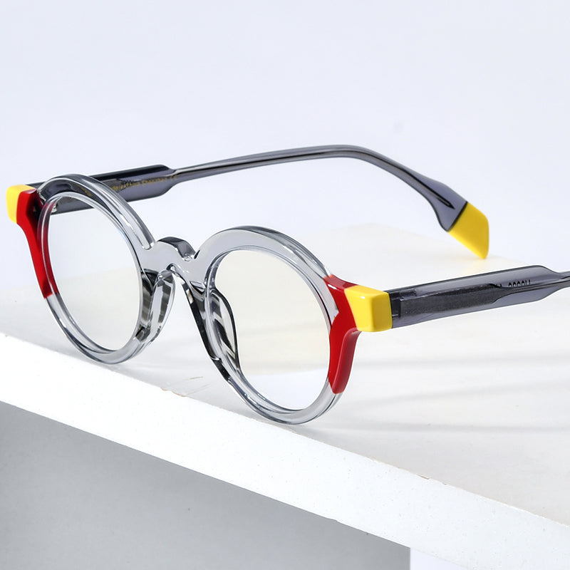 HEPIDEM Acetate Glasses - Round Vintage Retro Eyeglass Frames For Men & Women