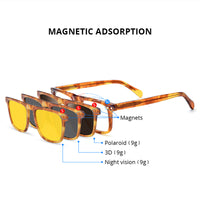 HEPIDEM Acetate Magnet Clip Eyeglasses H9348