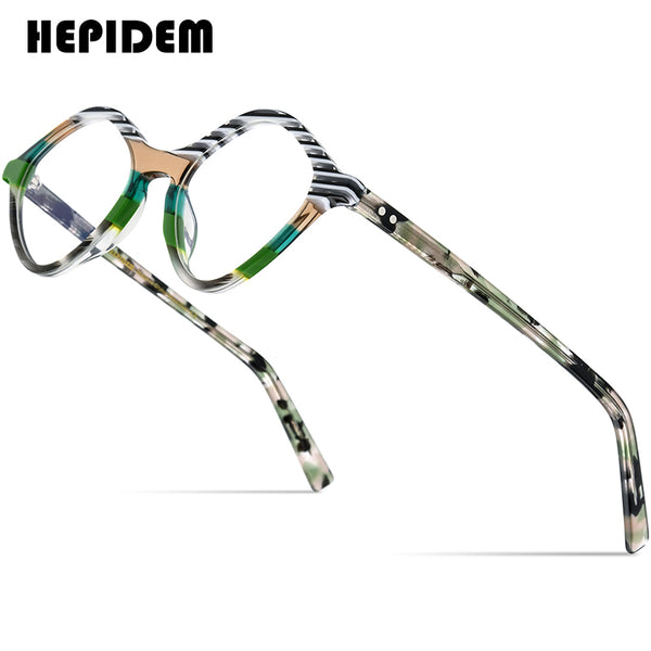 HEPIDEM Acetate Optical Glasses Frame Women Brand Designer Cat Eye  Eyeglasses Ladies Cateye Spectacle Eyewear 9218