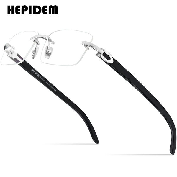 HEPIDEM Sterling Silver Buffalo Horn Glasses 2113