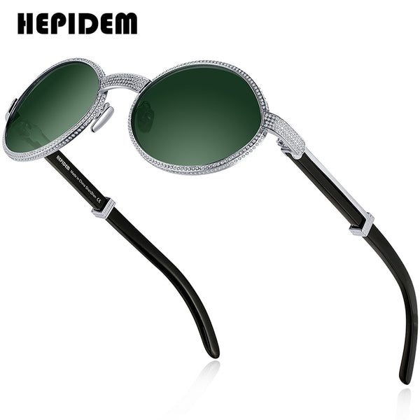 HEPIDEM Sterling Silver Buffalo Horn Sunglasses 925211